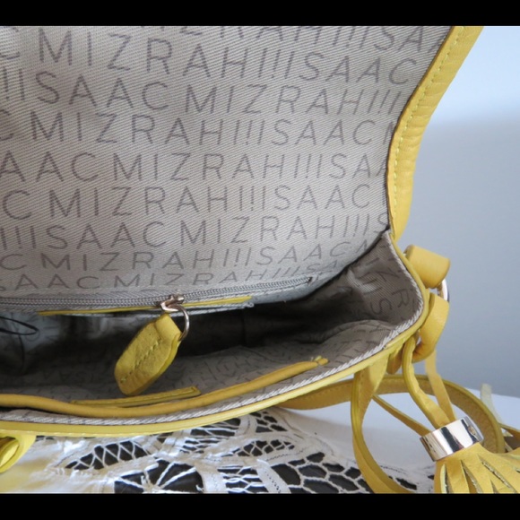 Isaac Mizrahi Yellow Leather Crossbody Purse - Picture 8 of 8